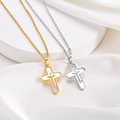 ✨ 14K Gold Plated Cross Pendant Necklace for Girls – Dainty Religious Faith Necklace!