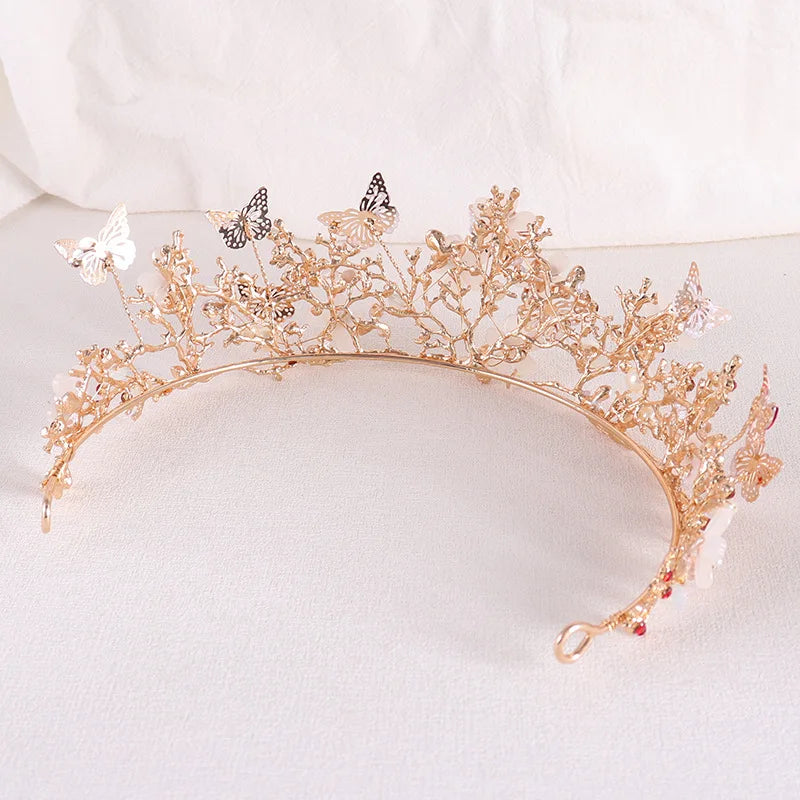 Elegant Butterfly Rhinestone Baroque Tiara: Your Crowning Glory for Special Moments!