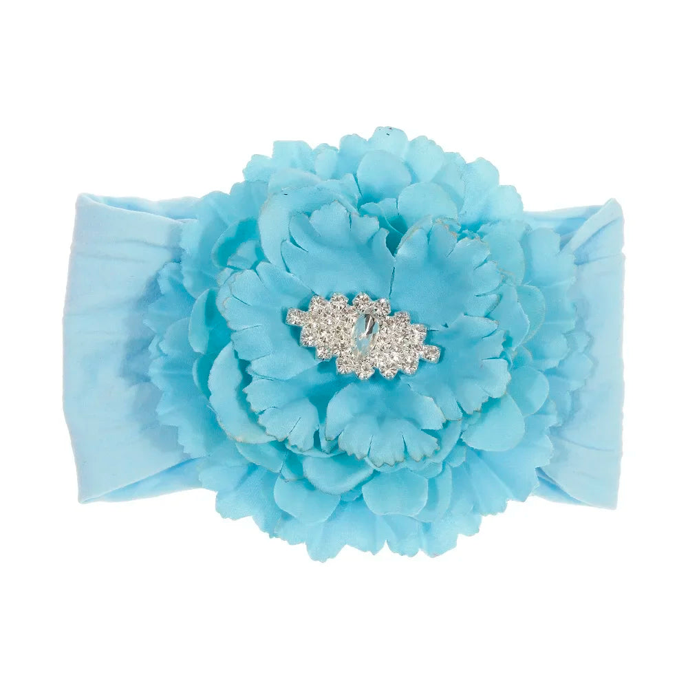 Baby Girls Pearl Flower Lace Headbands | New-born & Toddler Soft Elastic Hair Accessories!