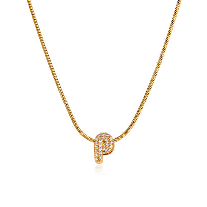 Small Initial Letter Pendant Necklace | Unisex Zircon Alphabet Necklace Jewellery!