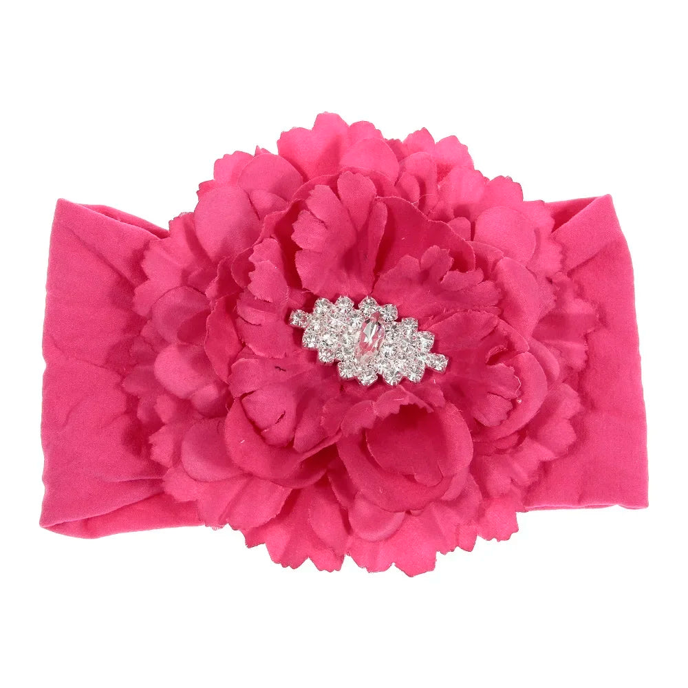 Baby Girls Pearl Flower Lace Headbands | New-born & Toddler Soft Elastic Hair Accessories!