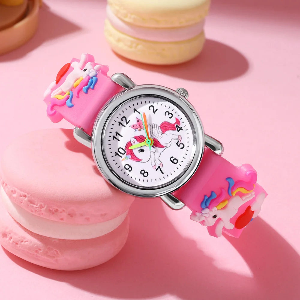 Cute Unicorn Kids Watch – Colourful Wristwatch for Girls | Fun Cartoon Quartz Watch Gift!