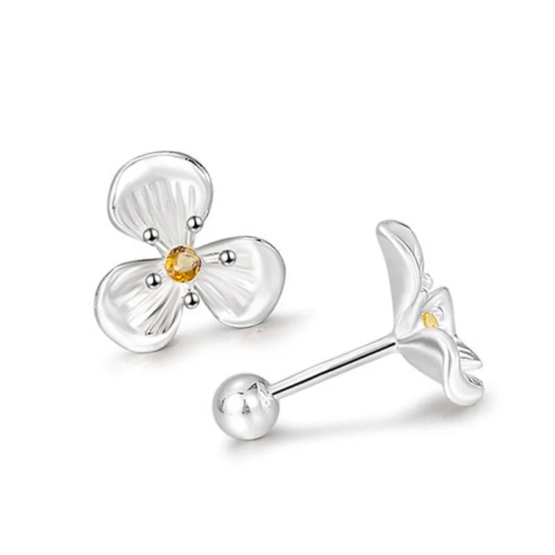 Real 925 Sterling Silver Flower Earrings – High-Quality Girls’ Jewellery for Daily Wear, Cute & Elegant Kids Earrings!