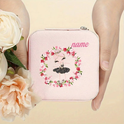 Personalized Girl’s Fairy Leather Jewellery Box – Travel Jewellery Organizer & Ring Case | Kids Birthday Gift!