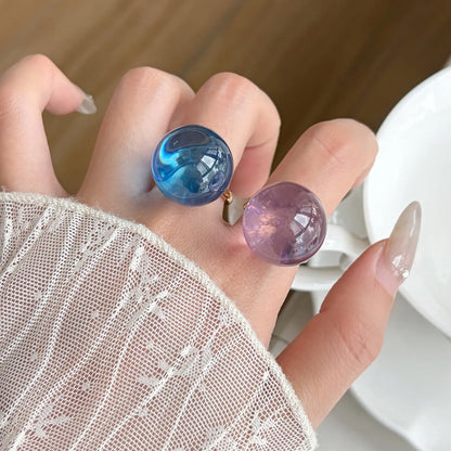 Candy Design Round Ball Ring for Teen Girls | Adjustable Finger Ring | Colourful Fashion Jewellery Gift!