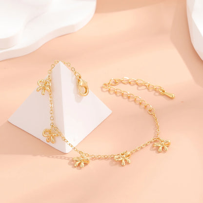 Adorable Girls' Five Bows Charm Bracelet for Birthday Bliss and Bestie Bonding!