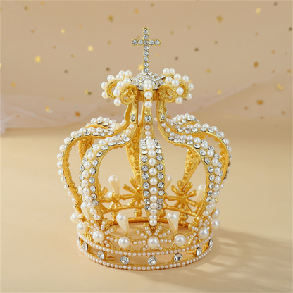 Vintage Royalty Unleashed: Crystal Crowns for Boys and Girls - Unisex Regal Touch in Hair Jewelry Accessories! - Kids Jewellery Shop