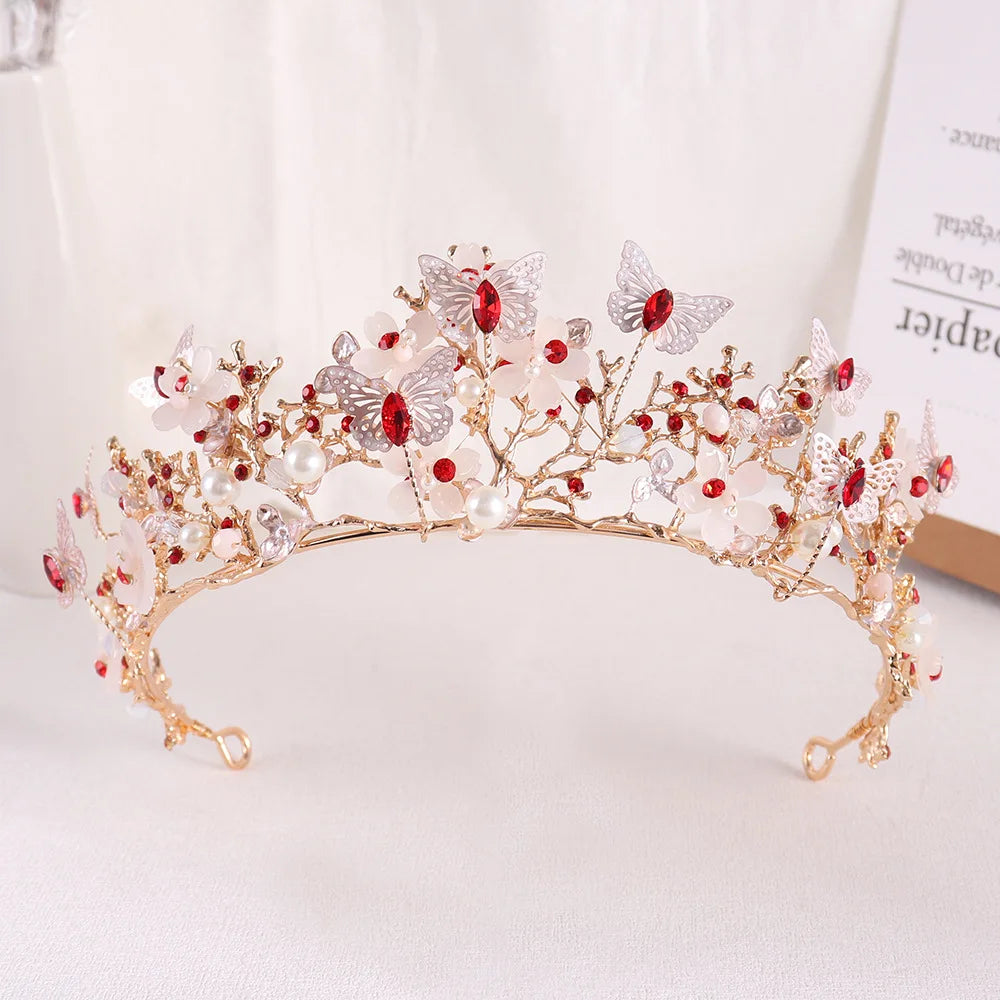 Elegant Butterfly Rhinestone Baroque Tiara: Your Crowning Glory for Special Moments!