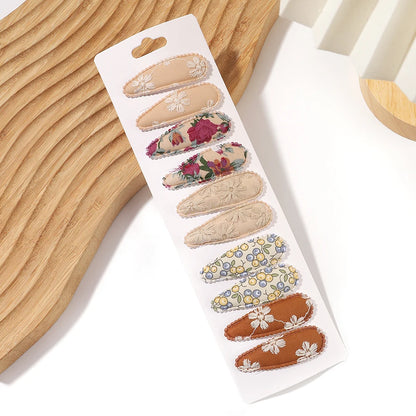 10PCS Cute Cotton Plaid Hair Clips for Girls 👧 | Fabric Hairpins Set – Baby & Kids Headwear Accessories!