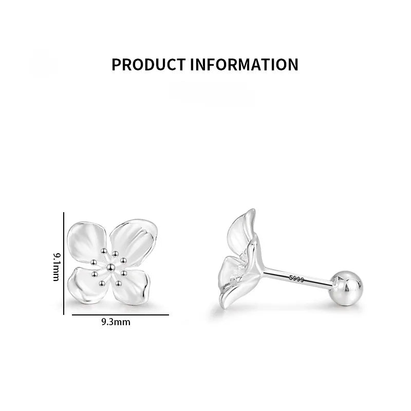 Lily Flower Stud Screw Back Earrings for Girls !