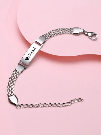 Personalized Baby ID Bracelet – Custom Engraved Name & Date | Gold Plated Stainless Steel Bracelet for Little Boys & Girls | Keepsake Gift!