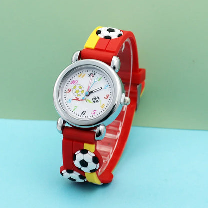Cute Colorful Football Watch for Boys & Girls – Waterproof, Quartz Movement, Silicone Strap, Ideal Gift for Children!
