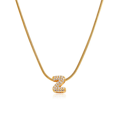 Small Initial Letter Pendant Necklace | Unisex Zircon Alphabet Necklace Jewellery!