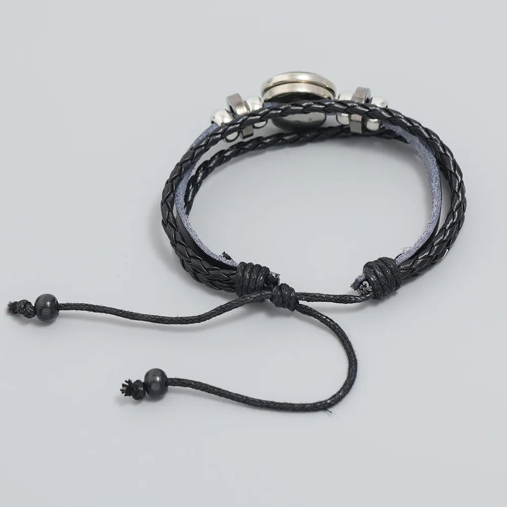 Adjustable Leather Football Bracelet – Punk Fashion Wristband Wrap for Boys | Teen Boys Gift & Sporty Accessory!