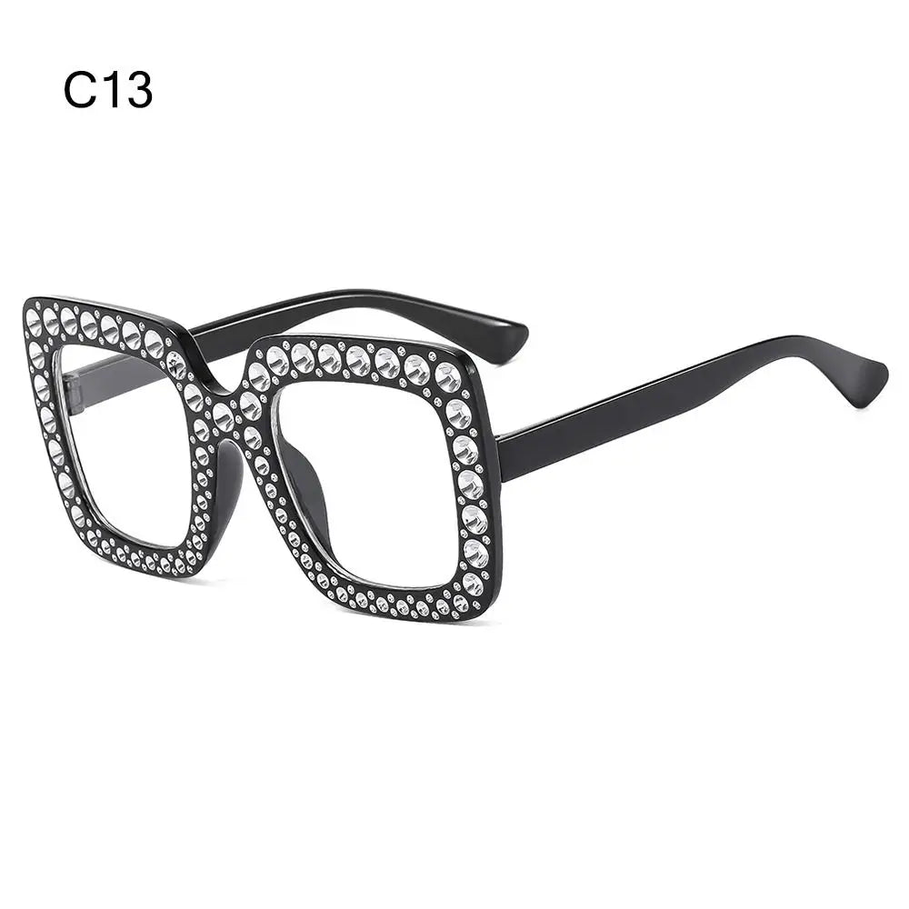 🌈 Sparkling Princess Kids Sunglasses – Oversized Rhinestone Shades with UV400 Protection | Colorful Square Sunglasses for Girls!
