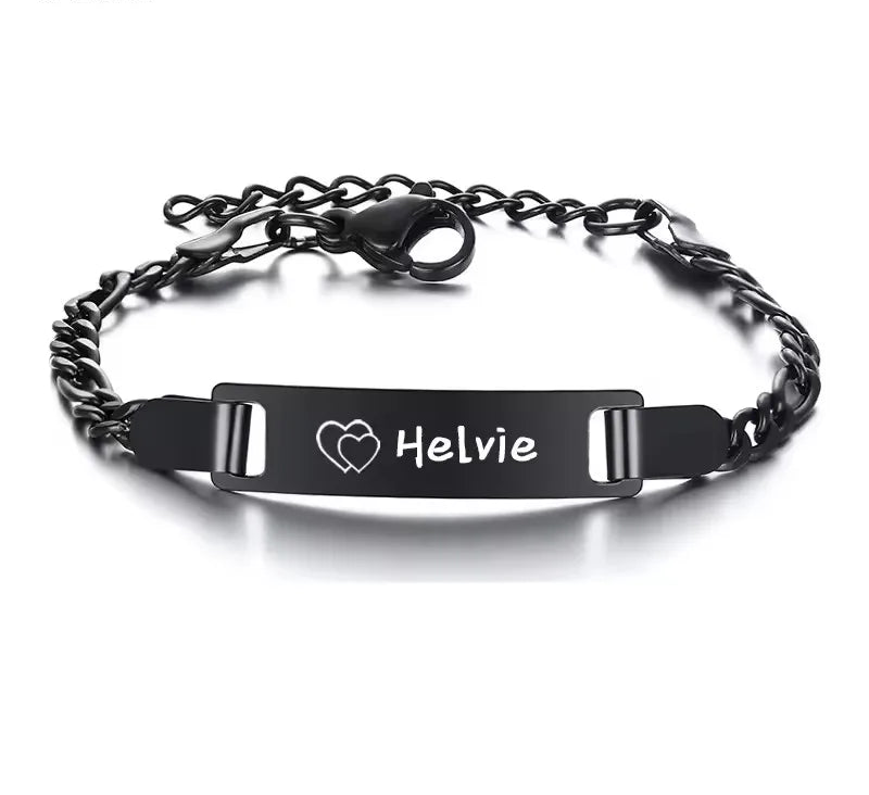 Personalized Baby ID Bracelet – Custom Engraved Name & Date | Gold Plated Stainless Steel Bracelet for Little Boys & Girls | Keepsake Gift!