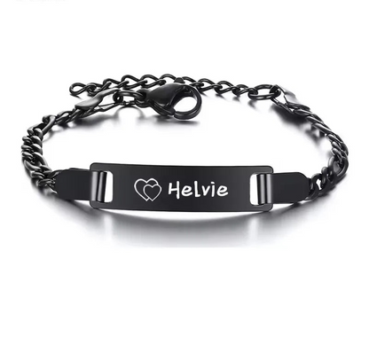 Personalized Baby ID Bracelet – Custom Engraved Name & Date | Gold Plated Stainless Steel Bracelet for Little Boys & Girls | Keepsake Gift!