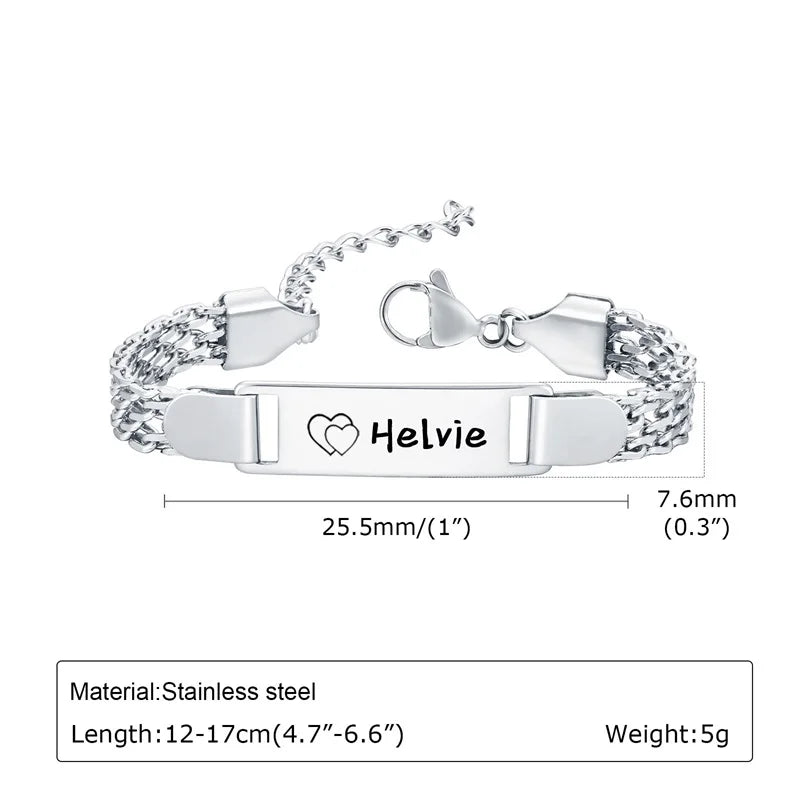 Personalized Baby ID Bracelet – Custom Engraved Name & Date | Gold Plated Stainless Steel Bracelet for Little Boys & Girls | Keepsake Gift!