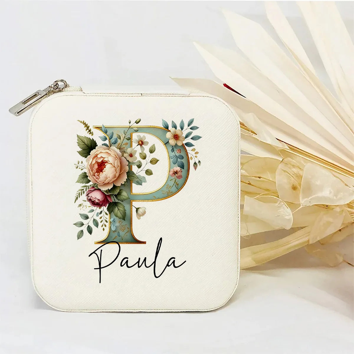 Personalised Initial Letter Jewellery Box | Portable Zipper Travel Jewellery Case | Custom Gift for Girls, Bridesmaids & Birthdays!