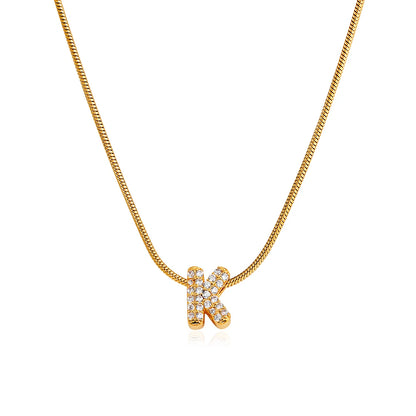 Small Initial Letter Pendant Necklace | Unisex Zircon Alphabet Necklace Jewellery!