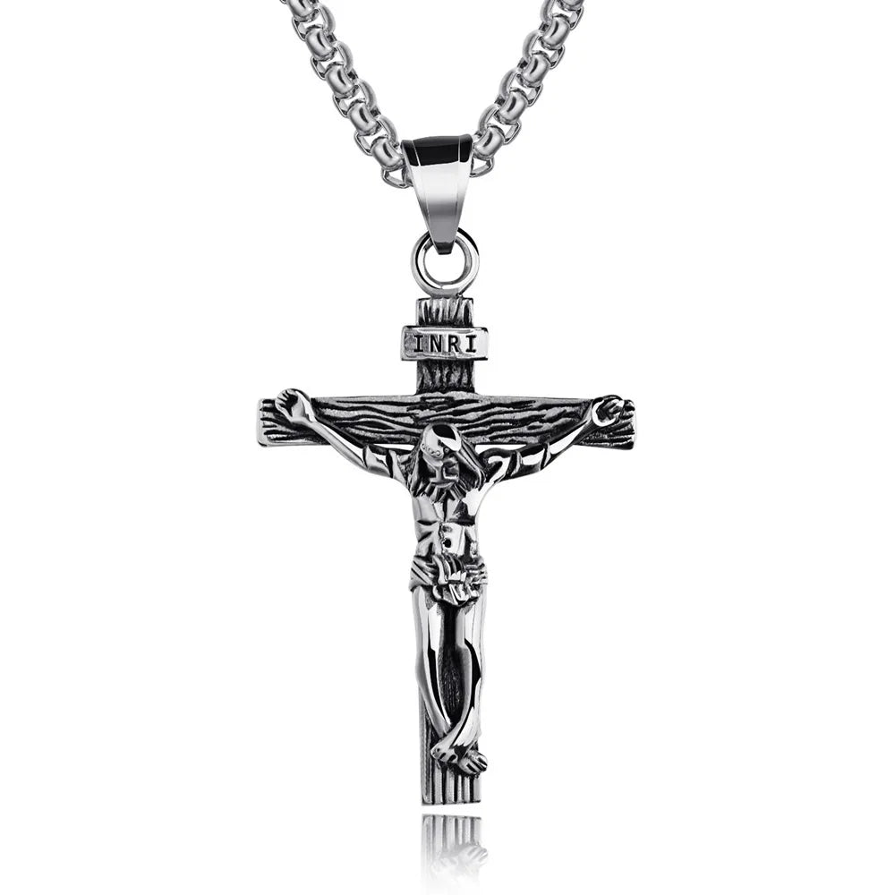 Trendy 18K Gold Plated Crucifix Cross Pendant Necklace for Boys & Girls | Religious Jewellery Gift for Kids
