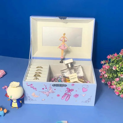 Musical Jewellery Box for Girls with Spinning Ballerina – Hand-Cranked Swan Lake Music Box | Christmas & Birthday Gift for Kids!