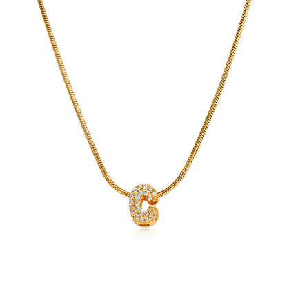 Small Initial Letter Pendant Necklace | Unisex Zircon Alphabet Necklace Jewellery!
