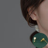 Blooming Beauty: 100% 925 Sterling Silver Zircon Tulip Stud Earrings - Exquisite Accessories for Girls, Teens, and Women!