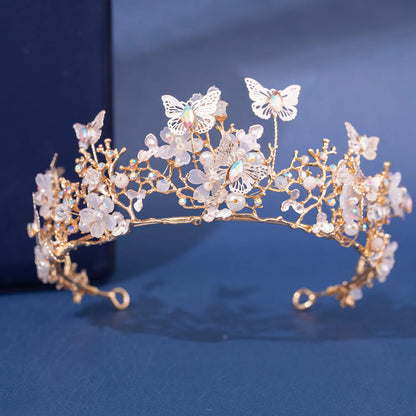 Elegant Butterfly Rhinestone Baroque Tiara: Your Crowning Glory for Special Moments!