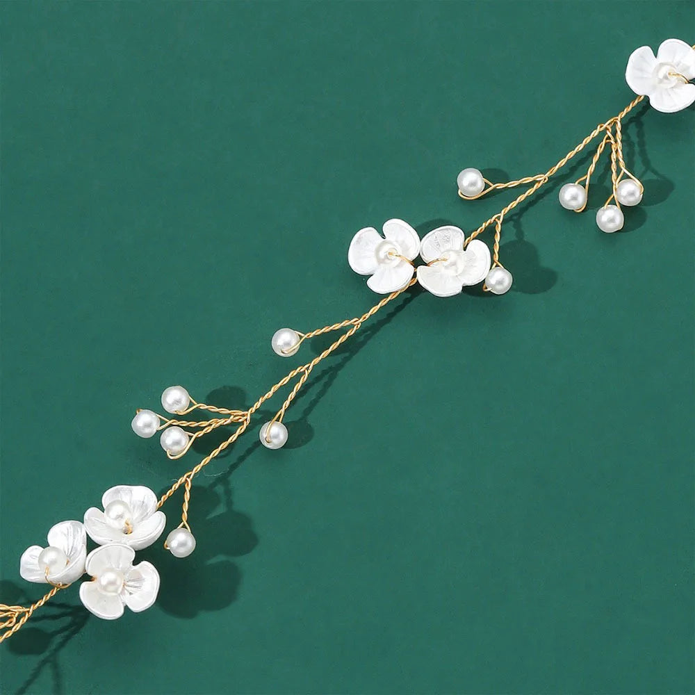 Flower Pearl Wreath Headband | Elegant Garland Hair Vine for Girls, Teens & Women | Bridesmaid, Baptism & Confirmation Hair Accessory!