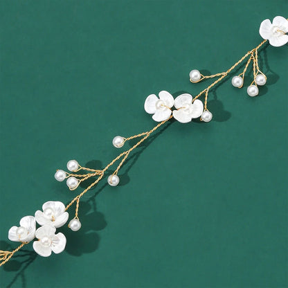 Flower Pearl Wreath Headband | Elegant Garland Hair Vine for Girls, Teens & Women | Bridesmaid, Baptism & Confirmation Hair Accessory!