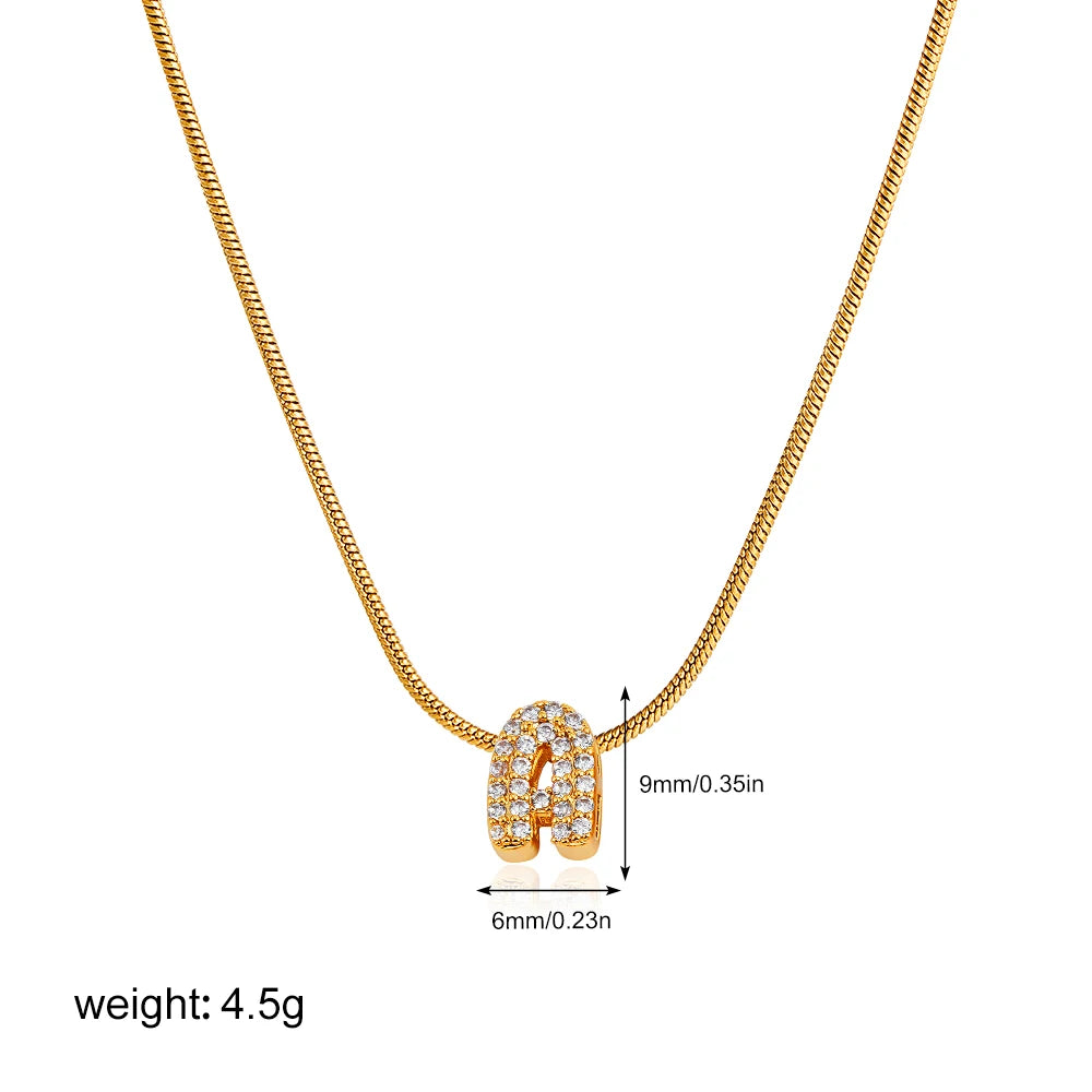 Small Initial Letter Pendant Necklace | Unisex Zircon Alphabet Necklace Jewellery!