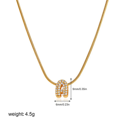 Small Initial Letter Pendant Necklace | Unisex Zircon Alphabet Necklace Jewellery!