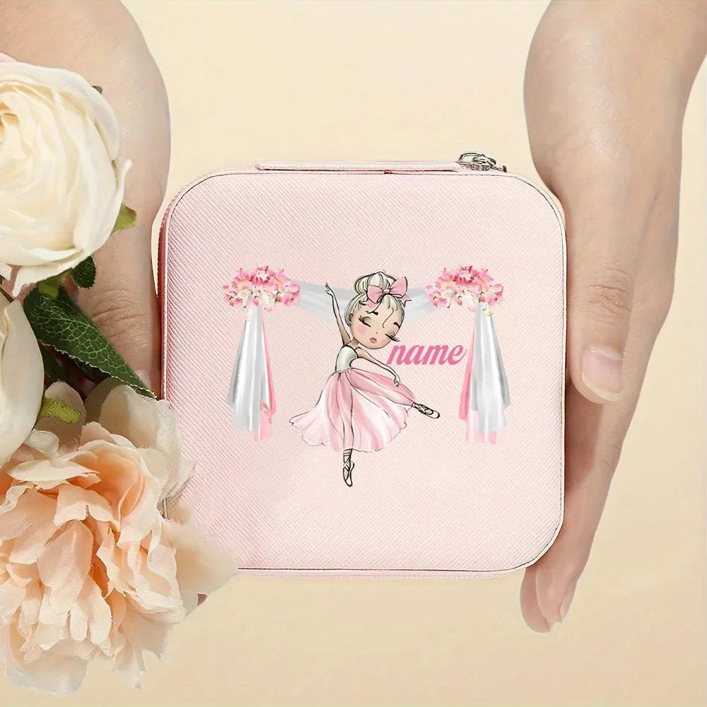 Personalized Girl’s Fairy Leather Jewellery Box – Travel Jewellery Organizer & Ring Case | Kids Birthday Gift!