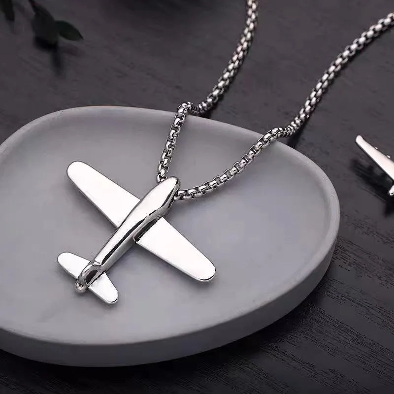 Boys’ Aircraft Pendant Necklace | Hip Hop Airplane Necklace | Trendy Fashion Jewellery & Gift