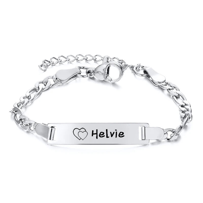 Personalized Baby ID Bracelet – Custom Engraved Name & Date | Gold Plated Stainless Steel Bracelet for Little Boys & Girls | Keepsake Gift!