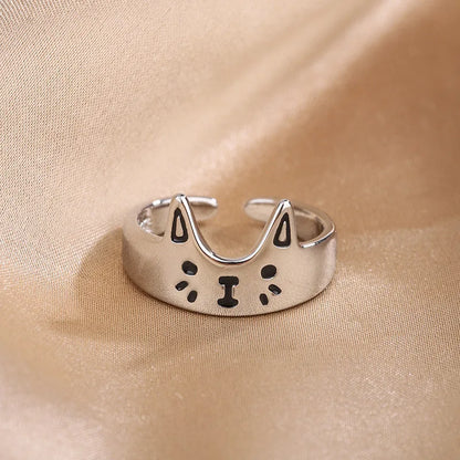 Vintage Cat Open Ring for Teen Girls & Boys | Cute Animal Finger Ring Fashion Jewellery Gift!