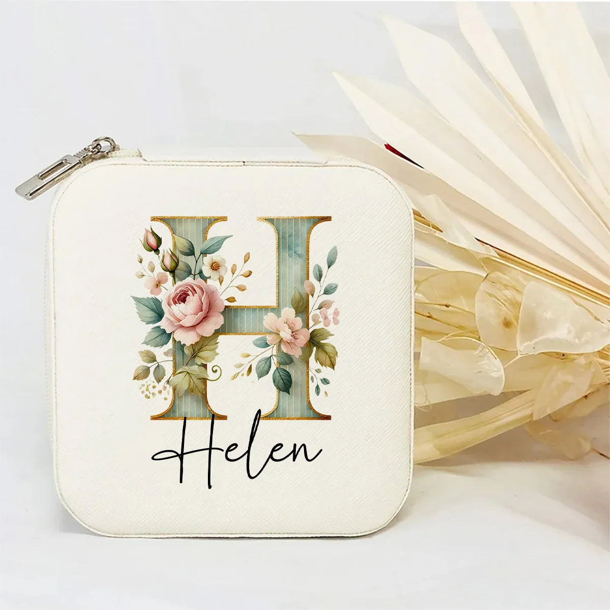 Personalised Initial Letter Jewellery Box | Portable Zipper Travel Jewellery Case | Custom Gift for Girls, Bridesmaids & Birthdays!