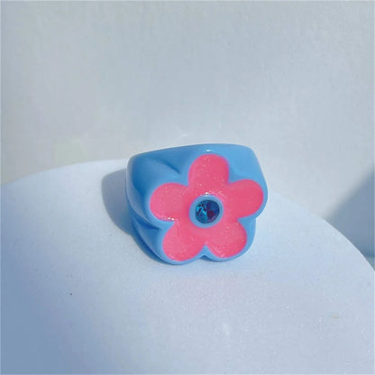 Cool Trendy Acrylic Fashion Rings for Girls – Colourful Vintage & Big Punk Finger Jewellery for Teens, Party Accessories!