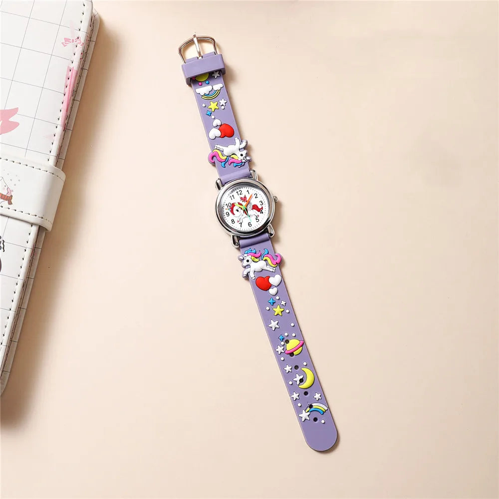 Cute Unicorn Kids Watch – Colourful Wristwatch for Girls | Fun Cartoon Quartz Watch Gift!