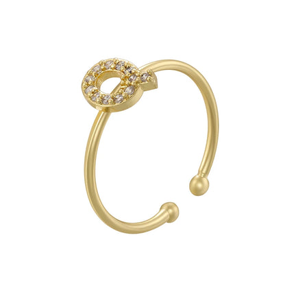 A-Z Initial Letter Zircon Ring for Boys & Girls | Adjustable Gold Alphabet Ring | Unisex Kids & Teen Jewellery Gift!