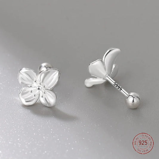 Lily Flower Stud Screw Back Earrings for Girls !