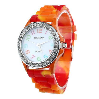 Girls’ Camouflage Bling Quartz Watch| Cool Casual Silicone Wristwatch for Teens & Kids