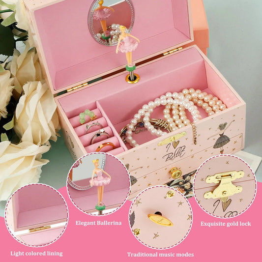 Creative Rotating Dancer Music Box 💖 | Jewelry Storage Case with Clockwork Tune | Multifunction Gift for Girls & Women!