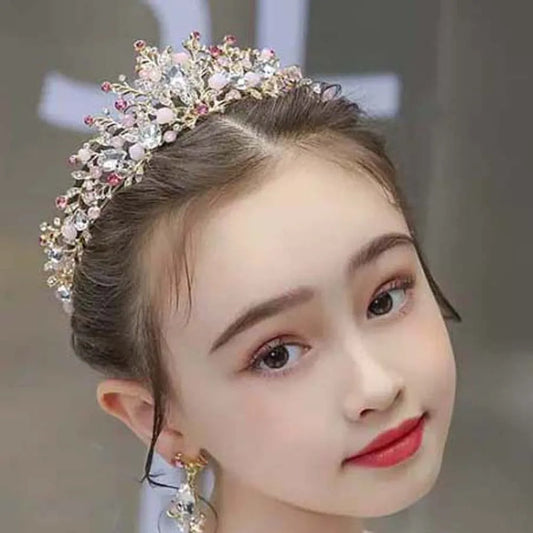 Luxury Vintage Floral Rhinestone Tiara for Girls – Elegant Pageant Crown, Princess Birthday Headpiece & Sparkling Hair Accessory!