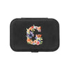 Elegance Personalized: Butterfly & Flower Initial Alphabet Black Jewelry Box!