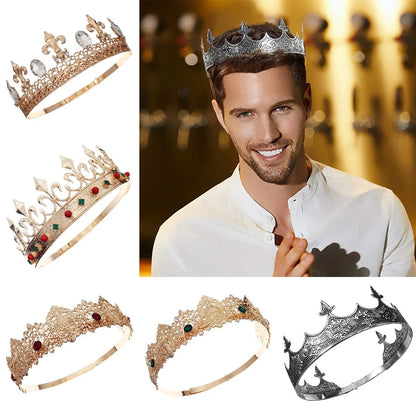 Embrace Regal Splendor: Royal King & Queen Metal Crowns and Tiaras for Unforgettable Moments!