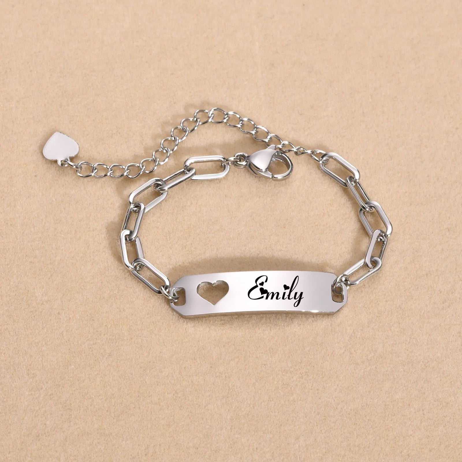 Cherish Every Moment: Personalized Baby Name ID Bracelet with Heart!