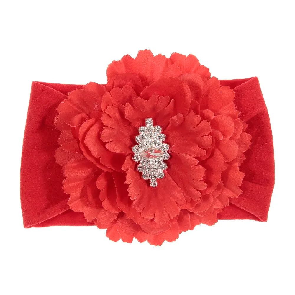 Baby Girls Pearl Flower Lace Headbands | New-born & Toddler Soft Elastic Hair Accessories!
