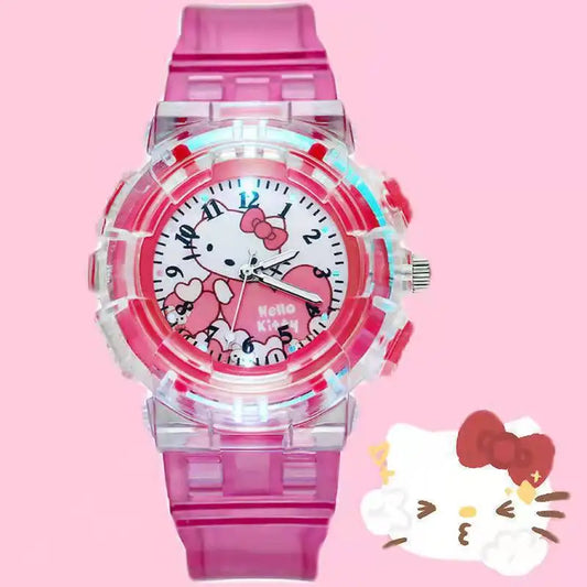 Girls LED Luminous Kitty Wristwatch – Cute Digital Watch for Kids | Birthday Gift for Girls!